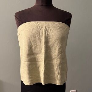 Reformation Sage Green Linen Strapless Top